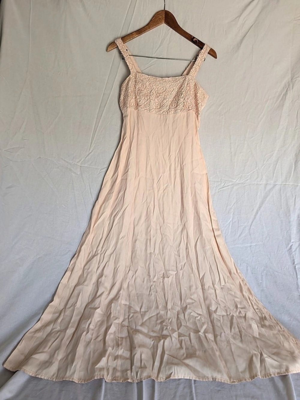 Vintage Lace Bodice Maxi Dress in Pink Size 6